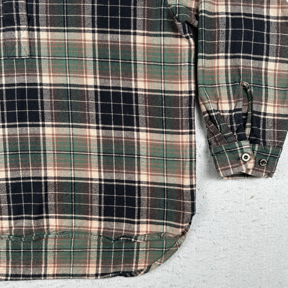 The Vermont Flannel Co Shirt Men's‎ XL Green Black Plaid 1/4 Button Band Collar - Picture 8 of 16